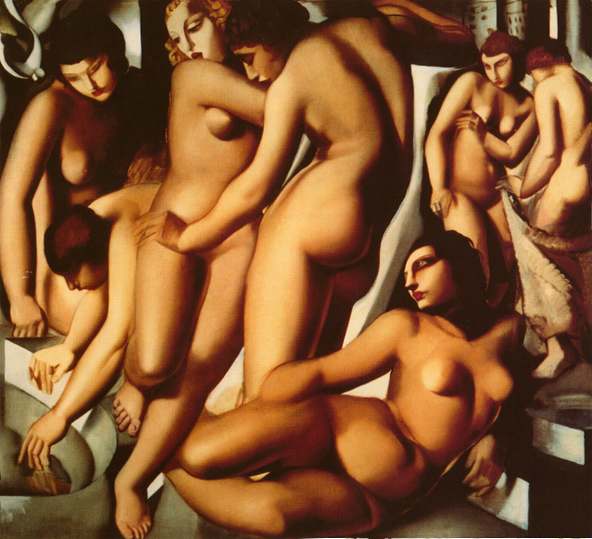 Women at the Bath painting - Tamara de Lempicka Women at the Bath art painting